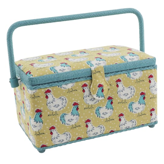 Dritz&#xAE; Chickens Medium Sewing Basket with Removable Tray